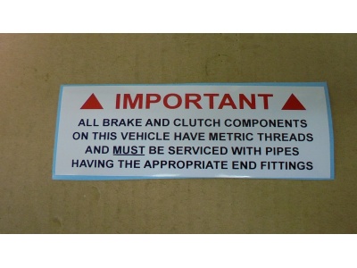Brake Info Label