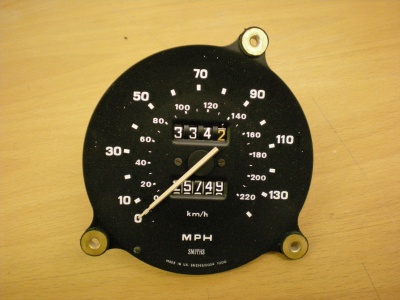 Speedometer 130 mph, cable re-set, S/H