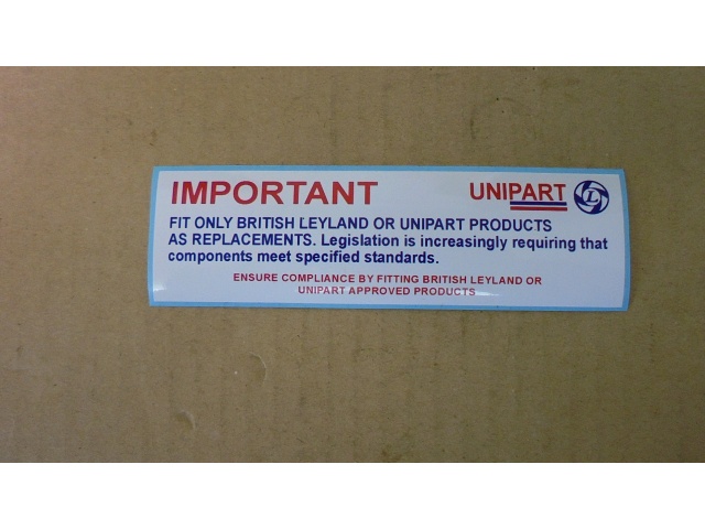Unipart Info Label