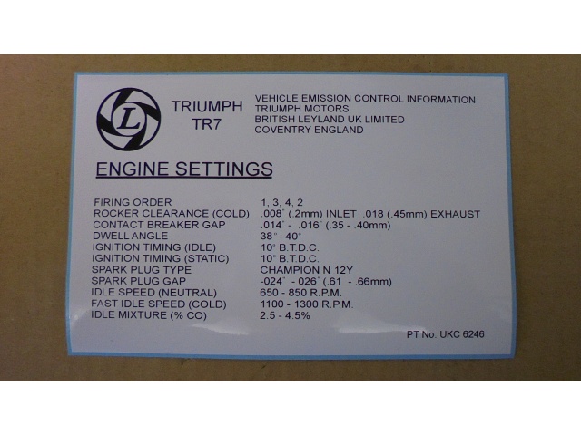Engine Settings Label